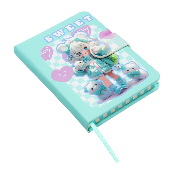 Записная книжка подарочная 96л,линия, с хлястиком, срез с рисунком обложки, Аниме (12,9х9см) 10539 Записная книжка подарочная 96л,линия, с хлястиком, срез с рисунком обложки, Аниме (12,9х9см) 10539