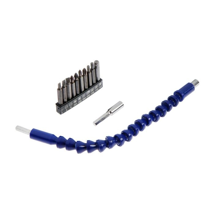 Набор бит с гибким удлинителем ТУНДРА, PH-SL-PZ-TX, 50 мм, 12 предметов Набор бит с гибким удлинителем ТУНДРА, PH-SL-PZ-TX, 50 мм, 12 предметов