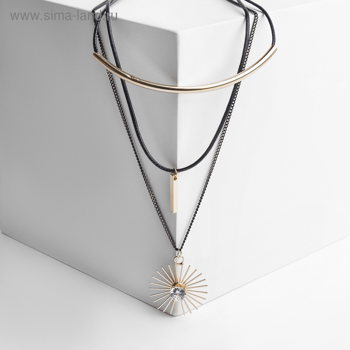 Кулон на шнурке «Цепь» эксклюзив, закат, цвет белый в золоте, 42 см Кулон на шнурке «Цепь» эксклюзив, закат, цвет белый в золоте, 42 см