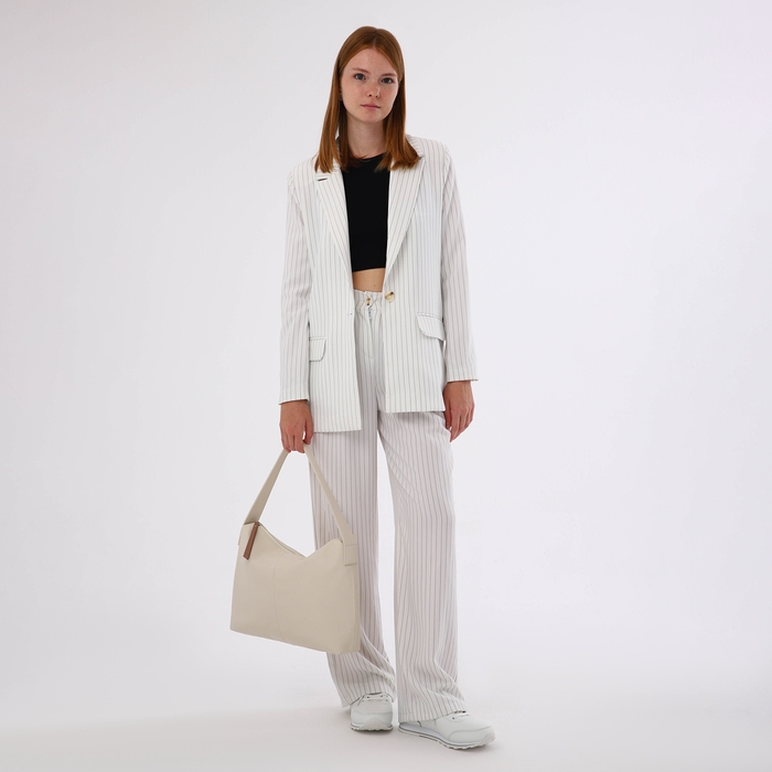 Сумка женская на молнии, цвет бежевый