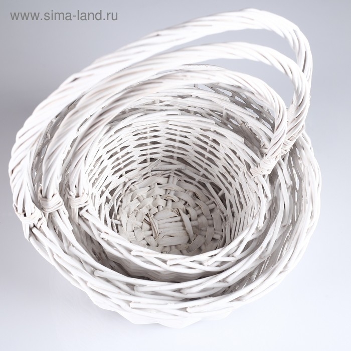 Набор корзин, 3 шт, 30×14/40 см,  26×12/34 см, 20×10/31 см, ива Набор корзин, 3 шт, 30×14/40 см,  26×12/34 см, 20×10/31 см, ива