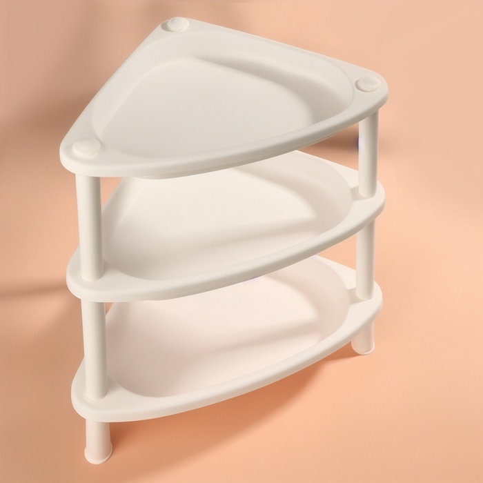 Органайзер для хранения косметики, угловой, 3 секции, 28×19.5×29 см, белый Органайзер для хранения косметики, угловой, 3 секции, 28×19.5×29 см, белый