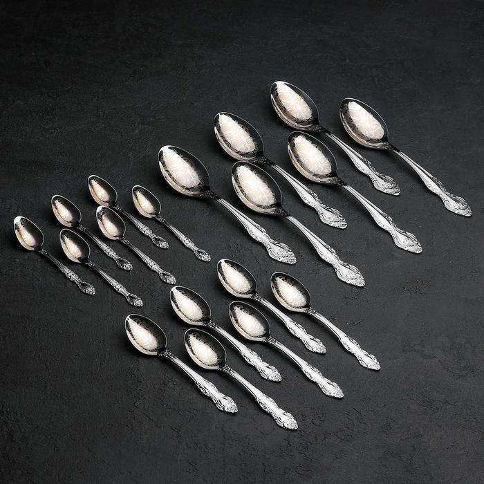 Набор столовых приборов «Тройка», 30 предметов, художественная роспись, декоративная коробка Набор столовых приборов «Тройка», 30 предметов, художественная роспись, декоративная коробка