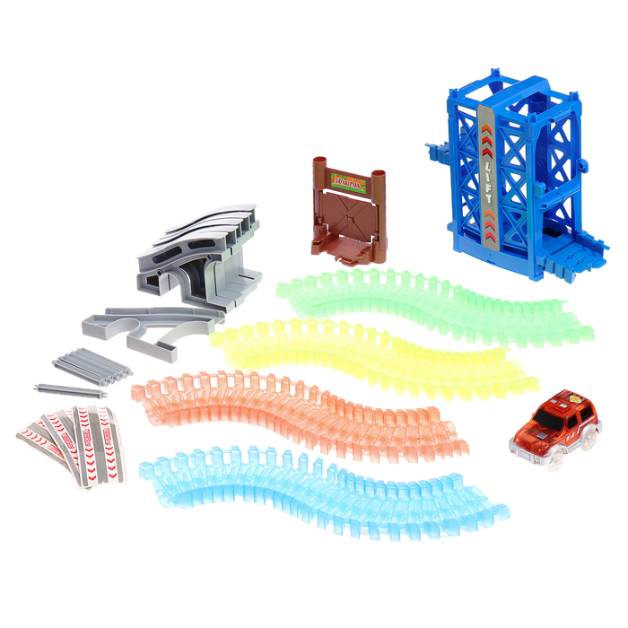 Автотрек «Магический Трек», гибкий, светится в темноте, 126 деталей, лифт Автотрек «Магический Трек», гибкий, светится в темноте, 126 деталей, лифт