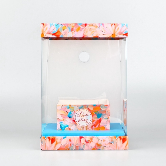 Коробка для цветов с вазой и PVC окнами складная «Весенние цветы», 16 х 23 х 16 см Коробка для цветов с вазой и PVC окнами складная «Весенние цветы», 16 х 23 х 16 см