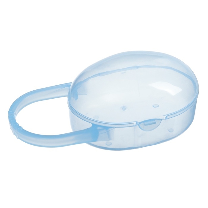 Соска - пустышка силиконовая ортодонтическая, от 3 мес., с колпачком, в контейнере, цвет голубой Соска - пустышка силиконовая ортодонтическая, от 3 мес., с колпачком, в контейнере, цвет голубой