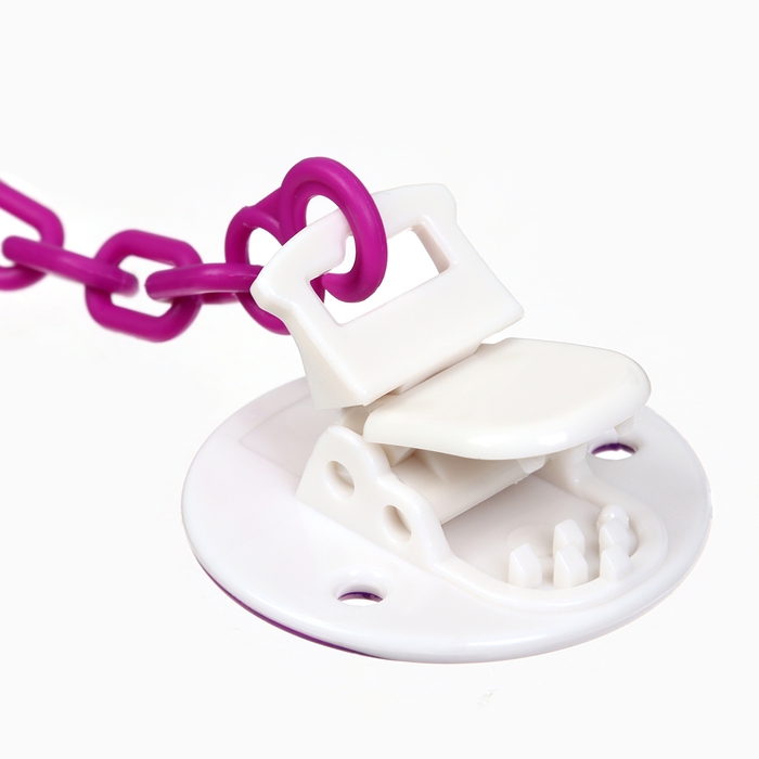 Набор: Соска - пустышка с держателем «Пингвинчик», анатомическая +6 мес, цвет фиолетовый Набор: Соска - пустышка с держателем «Пингвинчик», анатомическая +6 мес, цвет фиолетовый