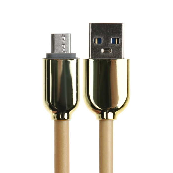 Кабель MicroUSB - USB, 2.4 А, оплётка TPE, морозоустойчивый, 1 метр, желтый Кабель MicroUSB - USB, 2.4 А, оплётка TPE, морозоустойчивый, 1 метр, желтый