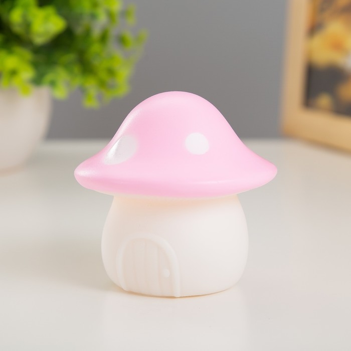 Ночник Ночник "Домик" LED от батареек бело-розовый 7,2х7,4 см RISALUX