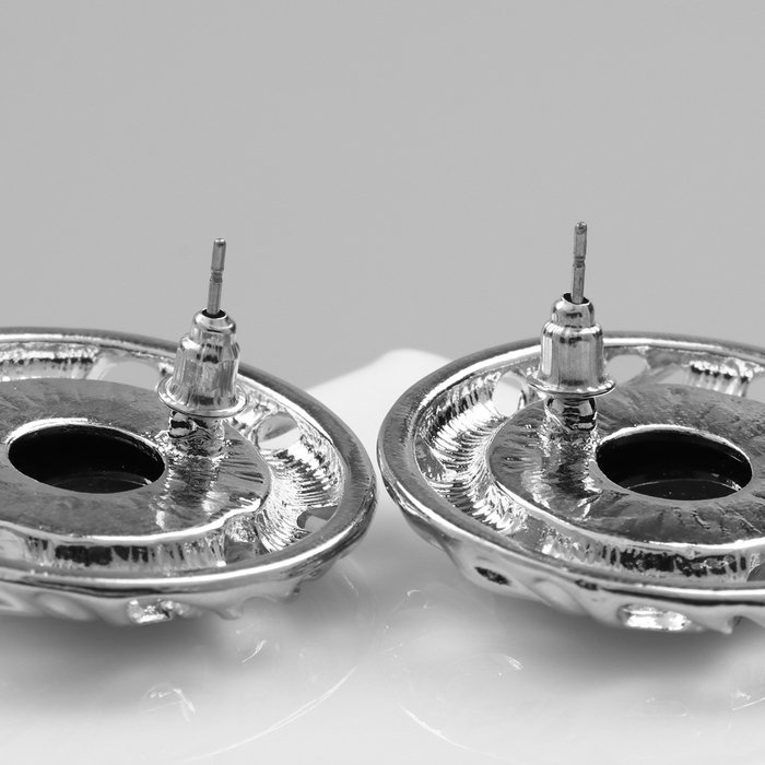 Серьги ассорти «Круг» сфера, цвет чёрный в серебре Серьги ассорти «Круг» сфера, цвет чёрный в серебре