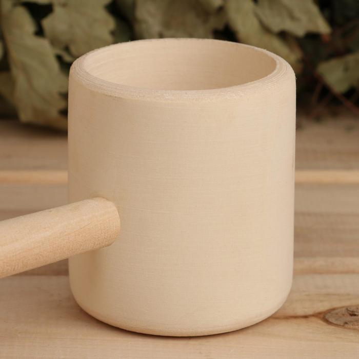 Ковш для бани точеный из липы 0.2л, 41 см, Ковш для бани точеный из липы 0.2л, 41 см, "Добропаровъ"