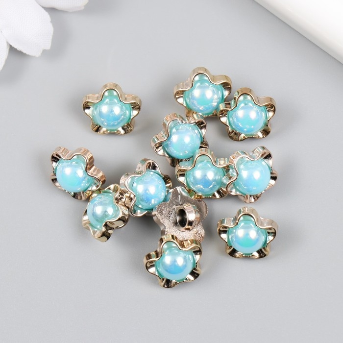 Пуговица пластик для творчества Пуговица пластик для творчества "Цветочек с жемчужинкой" набор 12 шт 1,2х1,2х1 см