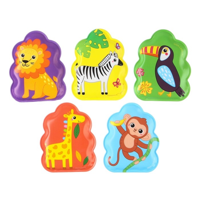 Игрушки для ванны «Путешествие в Африку» книжка и пальчиковый театр, Крошка Я Игрушки для ванны «Путешествие в Африку» книжка и пальчиковый театр, Крошка Я