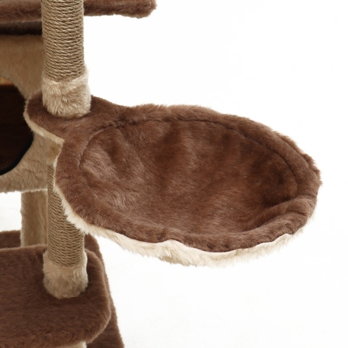 Комплекс для кошек с когтеточкой, разборный, 8ми уровневый, 77 х 90 х 163 см, бежевый