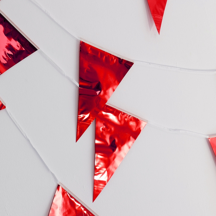 Гирлянда &laquo;Флажки&raquo;, 20 флажков, 10 метров, цвет красный