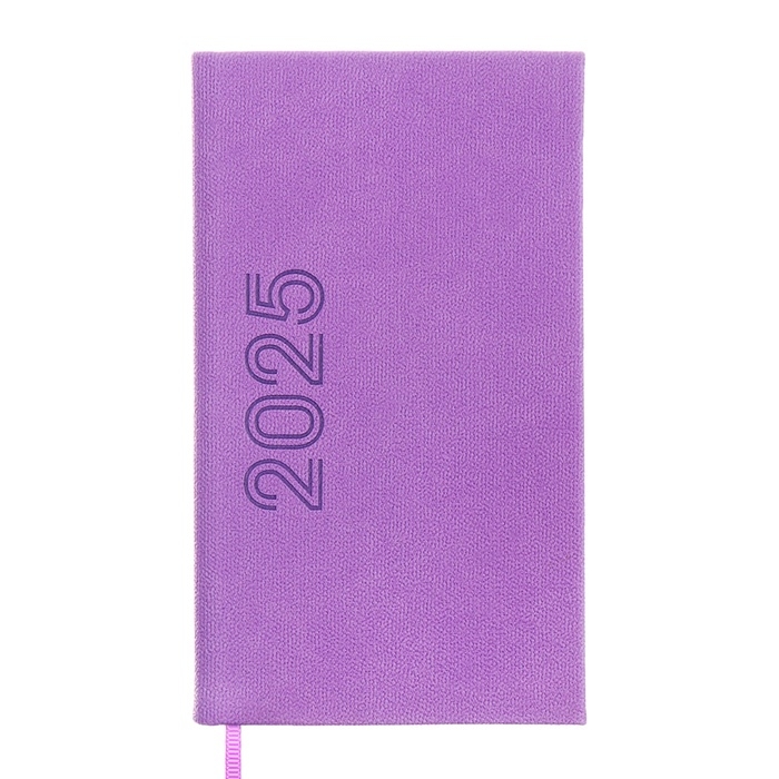 Еженедельник датированный 2025 года, 85х145 мм, 64 листа ESCALADA, твердая обложка из искусственной кожи, блинтовое тиснение, блок 70 г/м², сиреневый Еженедельник датированный 2025 года, 85х145 мм, 64 листа ESCALADA, твердая обложка из искусственной кожи, блинтовое тиснение, блок 70 г/м², сиреневый