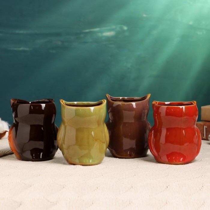 Набор кашпо  Набор кашпо "Филин" 10х8х8см, МИКС