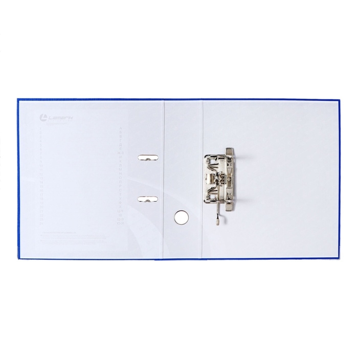 Папка-регистратор А4, 50 мм, Calligrata, ПВХ, тиснение Папка-регистратор А4, 50 мм, Calligrata, ПВХ, тиснение "лен", металлическая окантовка, карман на корешок, собранная, синяя, микс