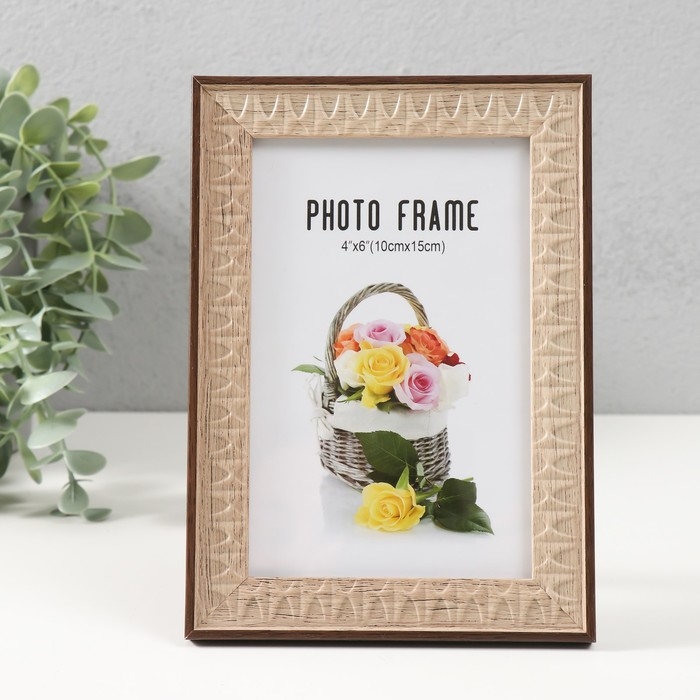 Фоторамка пластик 10х15 см Фоторамка пластик 10х15 см "Муза" какао 17,7х12,2х1,1 см
