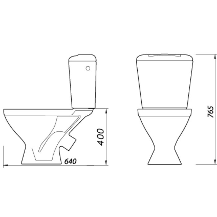 Унитаз компакт ЛЗСФ Унитаз компакт ЛЗСФ "Универсал Стандарт", нижняя подводка, косой выпуск, сиденье, кнопка