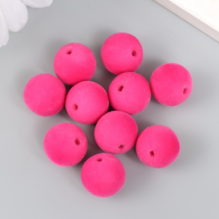 Бусины для творчества бархатное напыление Бусины для творчества бархатное напыление "Тёмно-розовый" набор 10 шт d=1,4 см