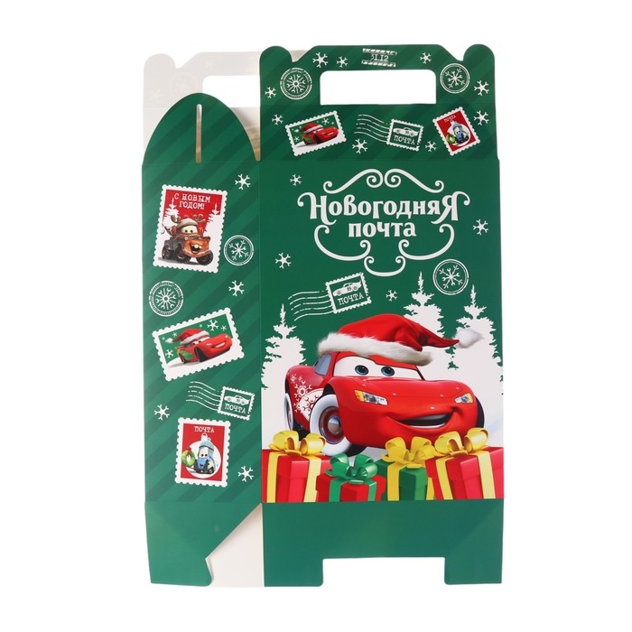 Коробка подарочная складная Коробка подарочная складная "Новогодняя почта", 20х33х10 см, Тачки