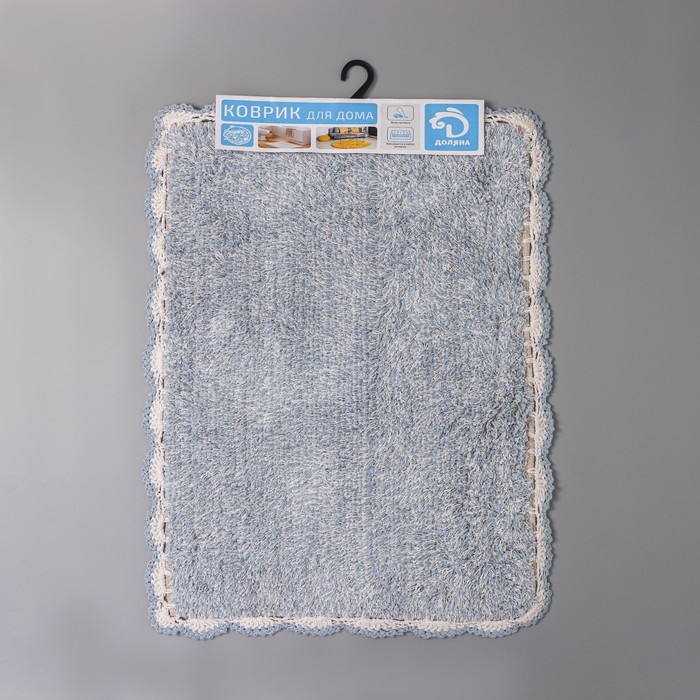 Коврик для дома Доляна «Тэя», 50×80 см, цвет голубой