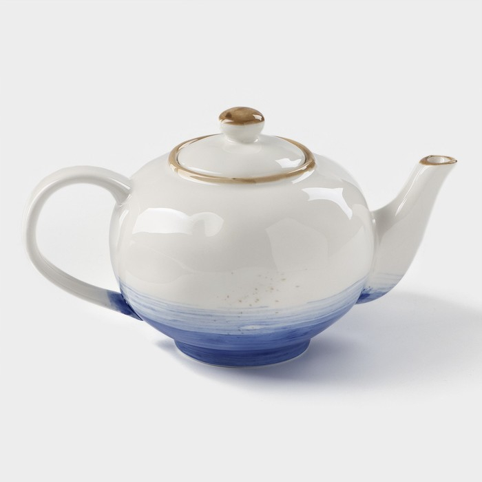 Чайник фарфоровый заварочный Доляна «Космос», 600 мл, цвет синий Чайник фарфоровый заварочный Доляна «Космос», 600 мл, цвет синий