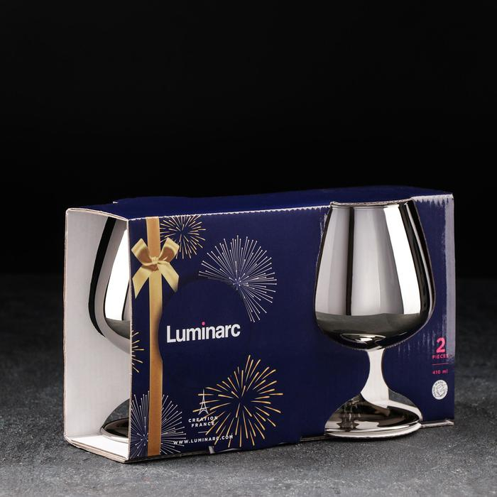 Набор стеклянных бокалов для коньяка &laquo;Сияющий графит&raquo;, 400 мл, 2 шт