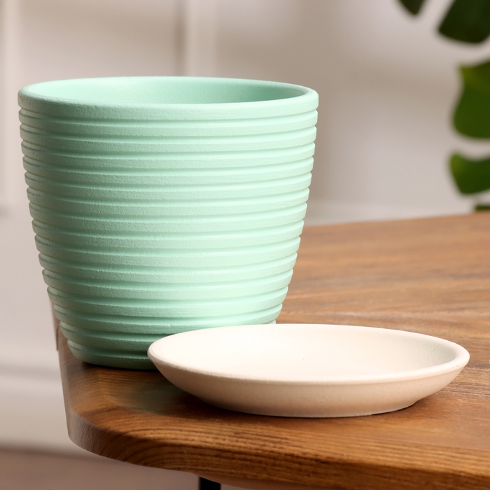 Горшок цветочный Спираль бирюзовый крокус №1, 0,7 л, d - 11,7 см Горшок цветочный Спираль бирюзовый крокус №1, 0,7 л, d - 11,7 см