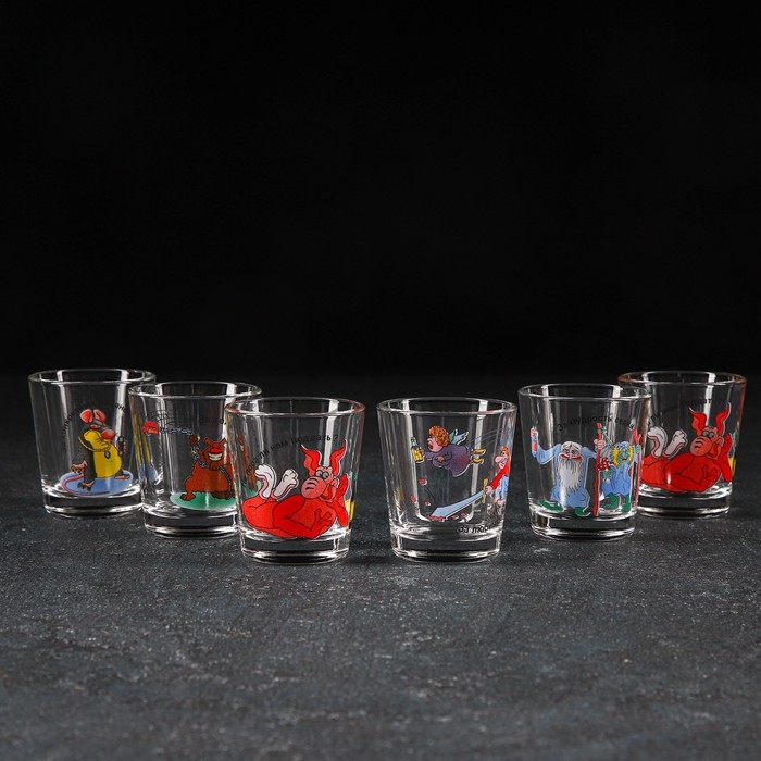 Набор питьевой «Приколы», 7 предметов: графин 500 мл, стопки 50 мл, 6 шт Набор питьевой «Приколы», 7 предметов: графин 500 мл, стопки 50 мл, 6 шт