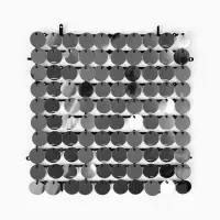 Панель с пайетками для фотозоны, круглые, 30&times;30 см, серебристая