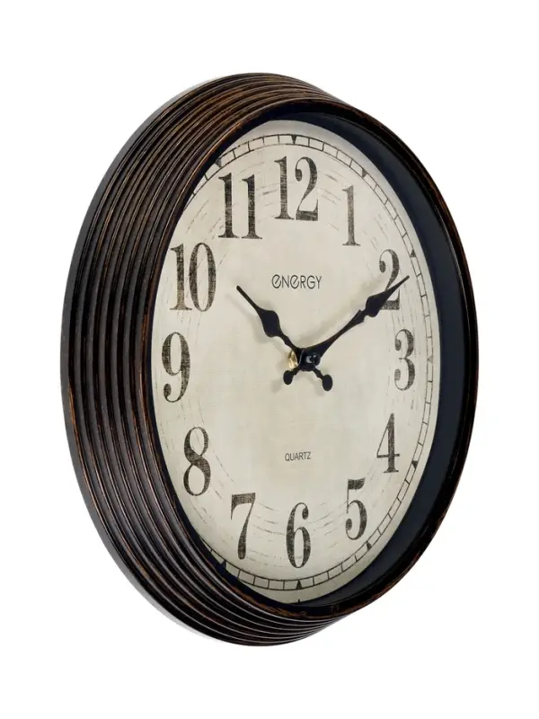 Часы настенные ENERGY ЕС-155, интерьерные, d-30.5 см, плавный ход, коричневые