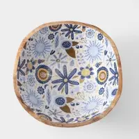 Салатник &laquo;Васильки&raquo;, 29&times;29&times;11 см, дерево манго