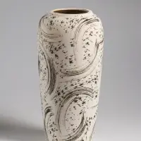 Ваза настольная керамика "Сэнс" 28,5х13 см, бело-чёрный Ваза настольная керамика "Сэнс" 28,5х13 см, бело-чёрный