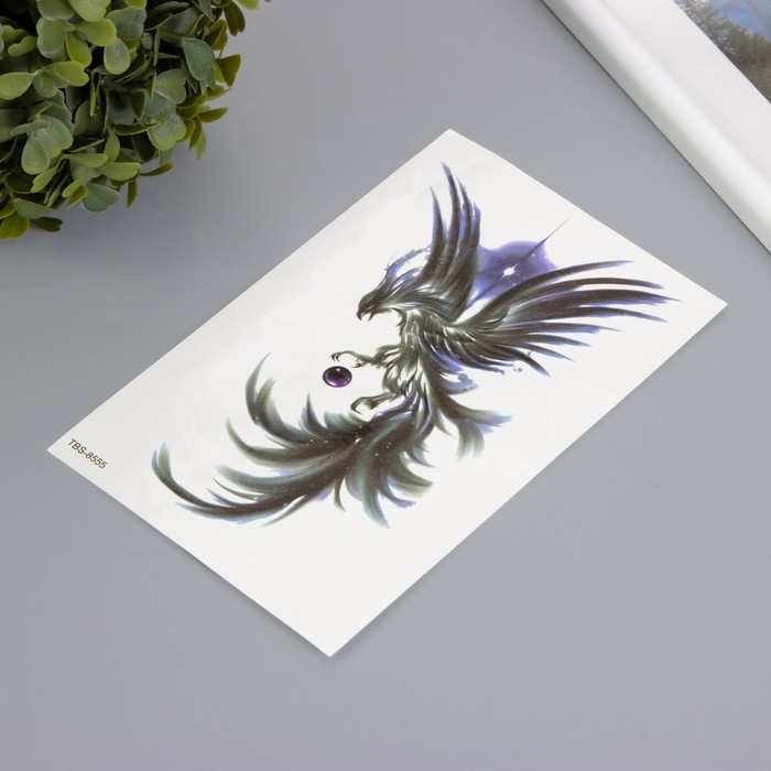 Татуировка на тело цветная Татуировка на тело цветная "Лунный феникс" 12х19 см