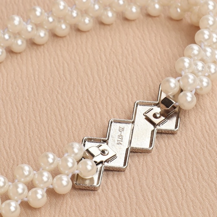 Подхват для штор «Геометрия», жемчуг на резинке, 2,2 × 7,5 см, 2 × 45 см, цвет белый Подхват для штор «Геометрия», жемчуг на резинке, 2,2 × 7,5 см, 2 × 45 см, цвет белый