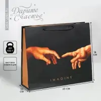 Пакет подарочный ламинированный, упаковка, Imagine, MS 23&times;18&times;10 см