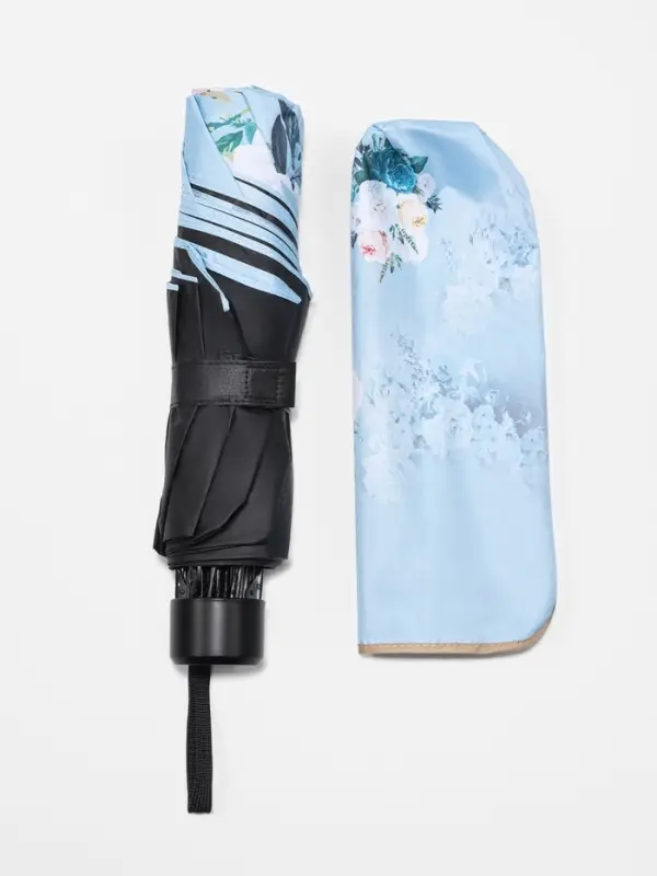 Зонт механический &laquo;Цветочный букет&raquo;, эпонж, 4 сложения, 8 спиц, R=48/56 см, d=96 см, МИКС