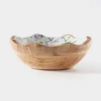 Салатник &laquo;Оттенки сирени&raquo;, 20&times;20&times;8 см, дерево манго