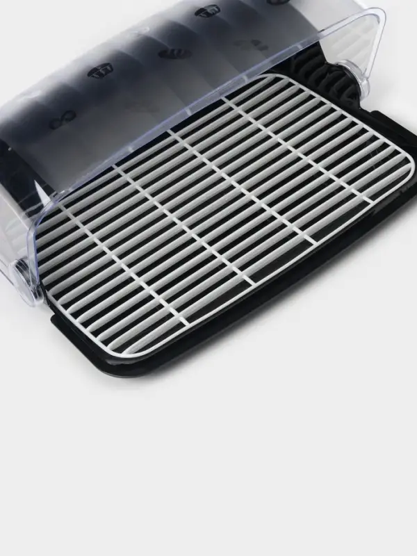 Хлебница с крышкой &laquo;Рондо&raquo;, 34&times;26&times;15.5 см, пластик, чёрная