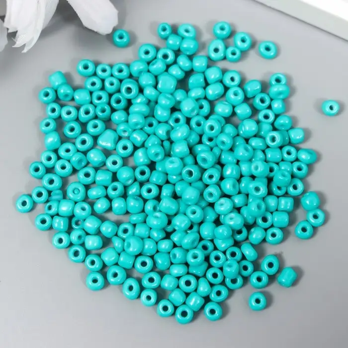 Бисер круглый 6/0  Бисер круглый 6/0 "Тёмно-зелёный неон" 20 гр