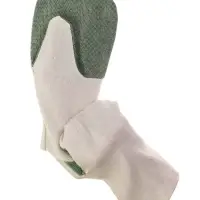 Рукавицы, двунитка 200 г, миткаль, наладонник брезент 420 г, белые, Greengo