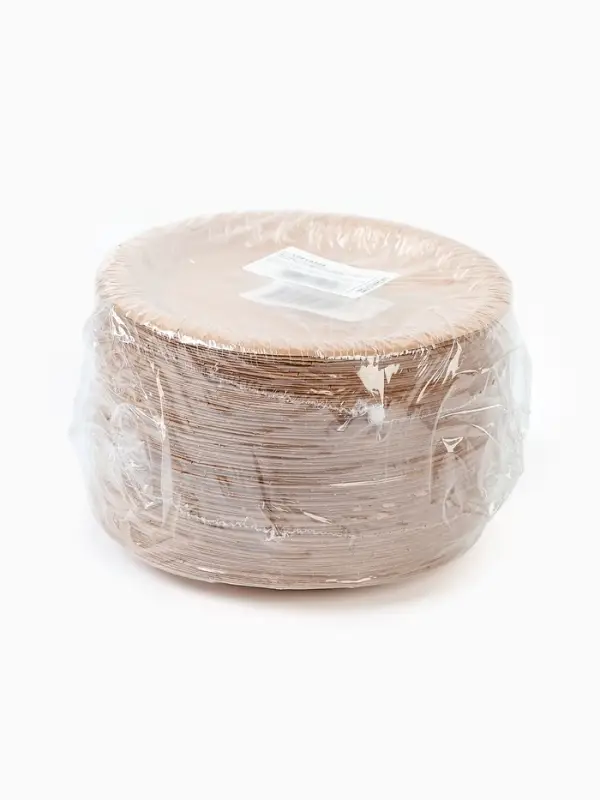 МП Тарелка одноразовая "Крафт" с бортом, картон, 18 см  (100 шт.)