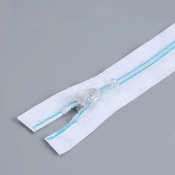 Молния «Спираль», №5, разъёмная, замок автомат, 50 см, белая, голубая Молния «Спираль», №5, разъёмная, замок автомат, 50 см, белая, голубая