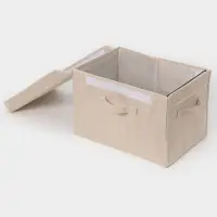 Короб стеллажный с крышкой LaDо́m, 38&times;26&times;24 см, бежевый, материал батист