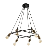 Люстра "Техно" 6хЕ27 черный 65х65х100 см BayerLux