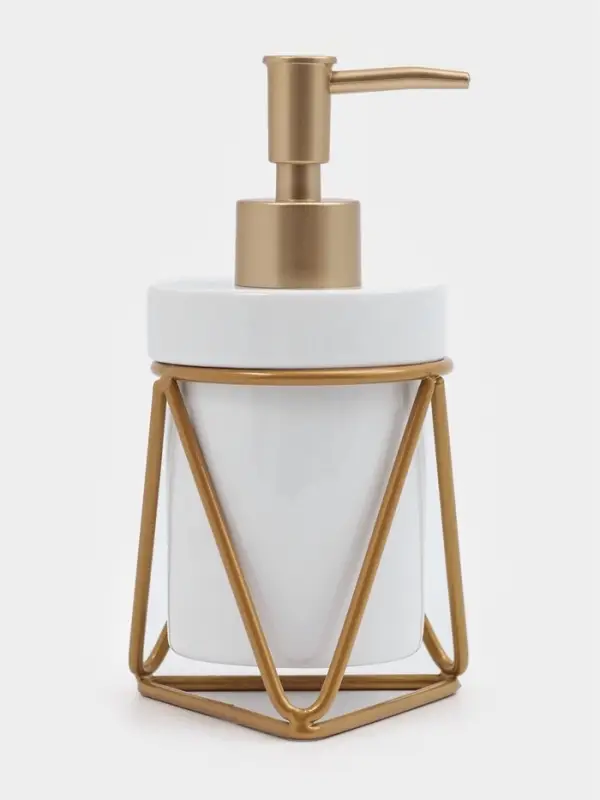 Дозатор для мыла SAVANNA &laquo;Геометрика&raquo;, 250 мл, на подставке, белый