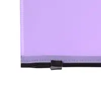 Папка-конверт на ZIP-молнии A5, 150 мкм, Calligrata Pastel, прозрачная, чёрная молния, фиолетовая