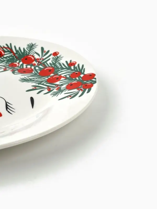 Тарелка плоская новогодняя &laquo;Снеговик Ледыш&raquo;, d=20 см